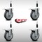 Service Caster 5'' SS Thermoplastic Rubber Swivel 7/8'' Expanding Stem Caster Set Total Lock Brake, 4PK SCC-SSEXTTL20S514-TPRB-78-4 - alternate 4